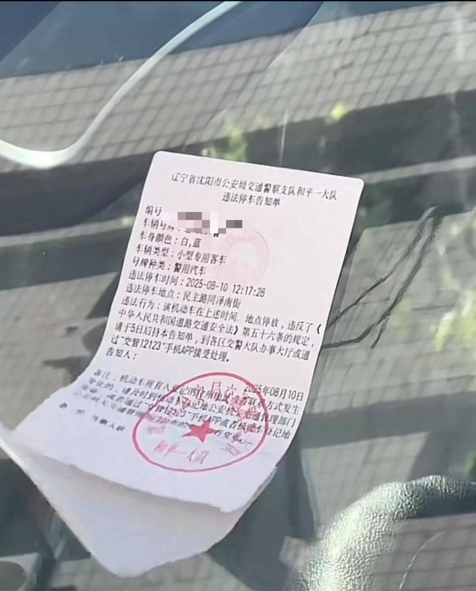 两辆警车违停被交警贴罚单，沈阳交警：贴单需缴罚款100元不扣分