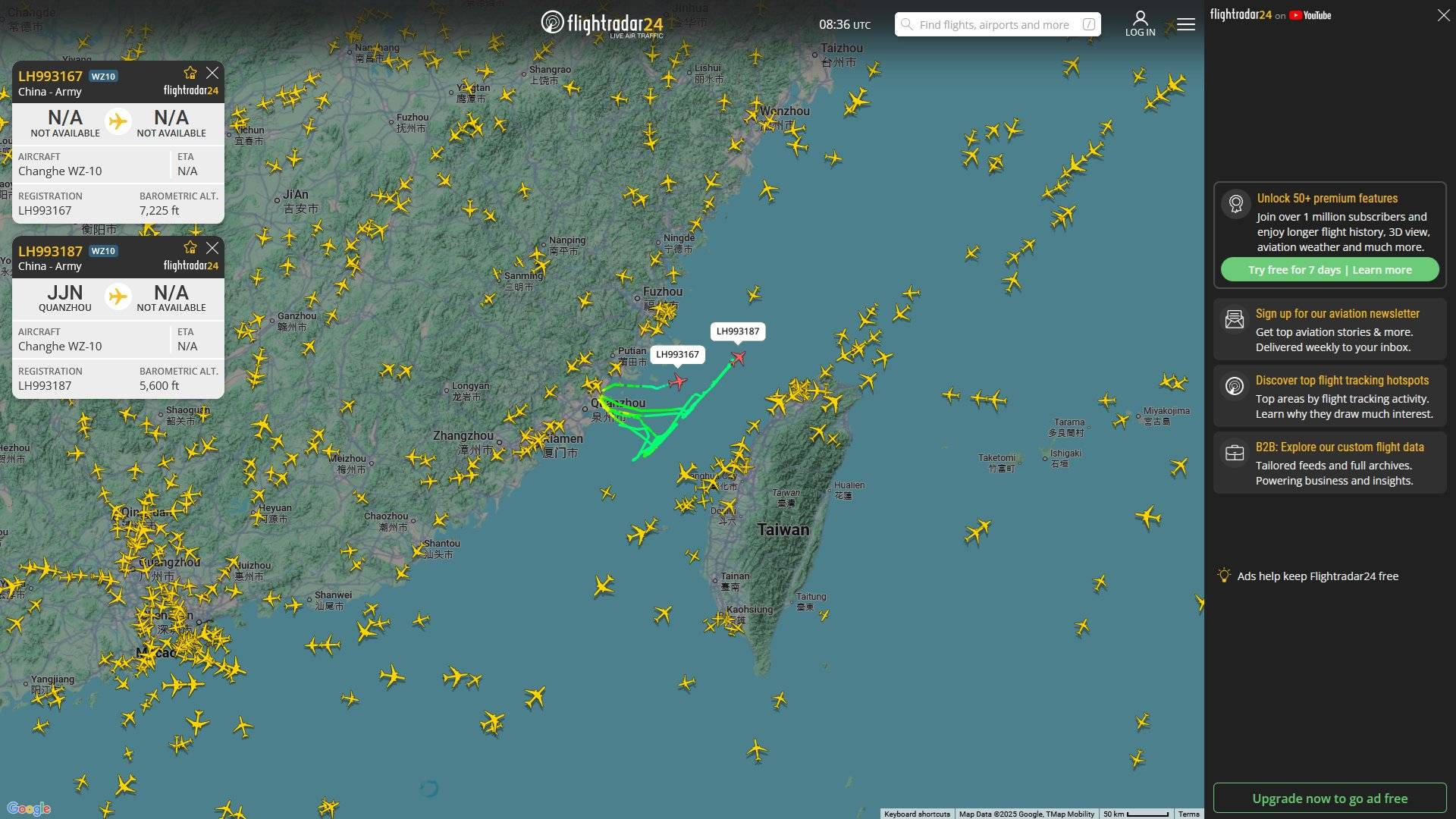 台岛海峡对峙升级，外军机突然向直10逼近，结果下一刻又老实了