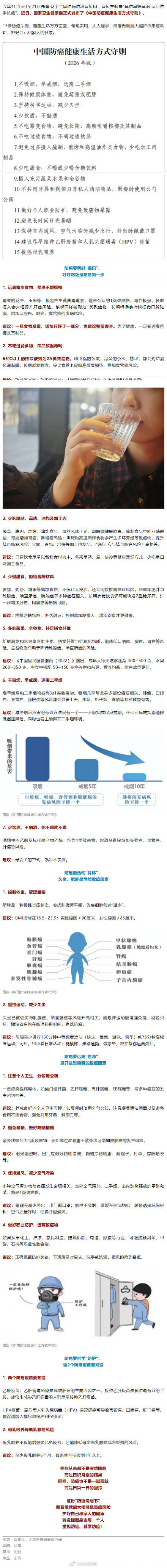 国家版“防癌说明书”来了！